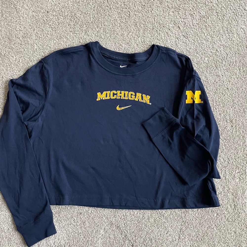 Nike Navy Michigan Long Sleeve Shirt